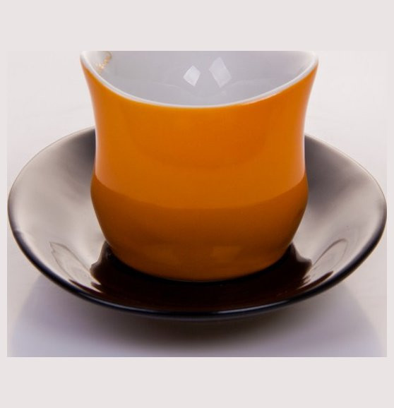 Набор кофейных пар 2 шт экспрессо  Weimar Porzellan &quot;Colani&quot; жёлтые с чёрным  / 049607