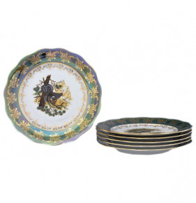 Тарелка 25 см 1 шт  Royal Czech Porcelain "Аляска /Охота зеленая" / 204842