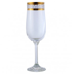 Бокалы для шампанского 180 мл 6 шт  Crystalex CZ s.r.o. "Диана /Золотые листики" / 086989