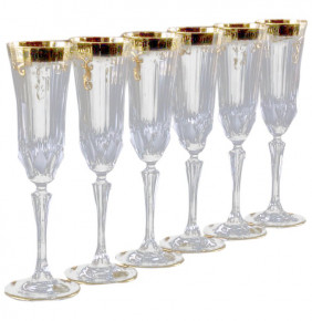 Бокалы для шампанского 200 мл 6 шт  Astra Gold "Провенза Блэк /Aдажио" б/г /12087 / 001518