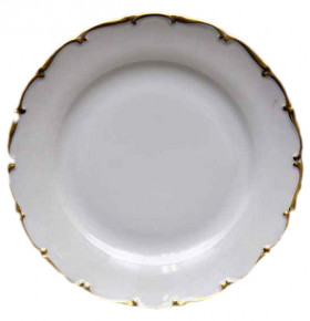 Набор тарелок 25 см 6 шт  Bohemia Porcelan Moritz Zdekauer 1810 s.r.o. "Анжелика /Золотая отводка" / 027522