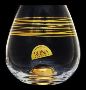 Стаканы для виски 440 мл 4 шт  Rona "Drink master /Пружинка с золотым дном" / 061216
