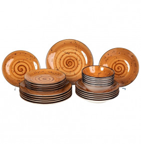 Набор тарелок 24 предмета на 6 персон  O.M.S. Collection "TULU / Светло-коричневый реактив" / 296123