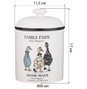 Банка для сыпучих продуктов 17 см 850 мл  LEFARD "Family farm" / 312754