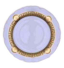 Набор тарелок 25 см 6 шт  Bohemia Porcelan Moritz Zdekauer 1810 s.r.o. &quot;Магнолия /Версаче МГ /золото&quot; / 011959