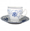 Чайный сервиз на 6 персон 15 предметов  Thun &quot;Бернадотт /Синие розы&quot; (чашка 240 мл, блюдце 15 см) / 124923