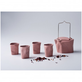 Чайный сервиз 5 предметов розовый  Cmielow Design Studio "BENT" / 163398