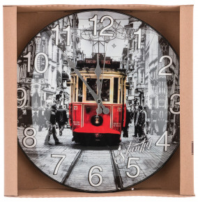 Часы настенные 35,5 см кварцевые круглые "Трамвай /GALAXY" / 234056