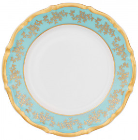 Набор тарелок 17 см 6 шт  Leander "Мария-Тереза /Золотые веточки /Бирюза" / 247551