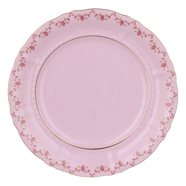 Блюдо 32 см круглое  Leander &quot;Соната /Розовый цветок&quot; розовая / 330736
