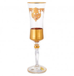 Бокалы для шампанского 190 мл 6 шт  Crystalite Bohemia "Грация Голд /Италия 2" / 131840