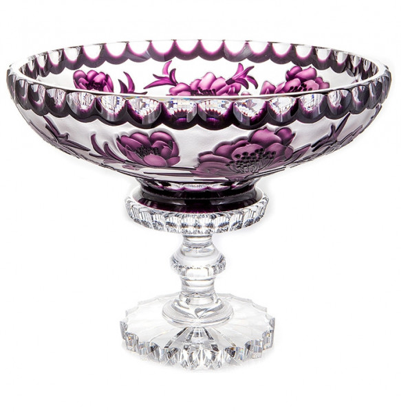 Ваза для фруктов 30,5 см н/н  Aladin Glass &quot;Ales Zverina /Sakura /Violet&quot; / 221973