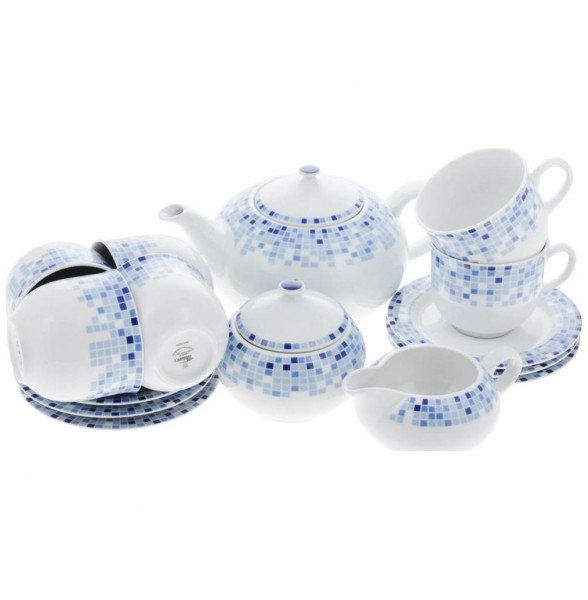Чайный сервиз на 6 персон 15 предметов  Thun &quot;Опал /Мозаика&quot; / 157647