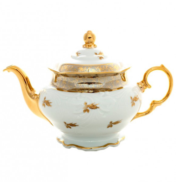 Заварочный чайник 1,2 л  МаМ декор &quot;Фредерика /Бежевая с золотыми листиками&quot; / 134331