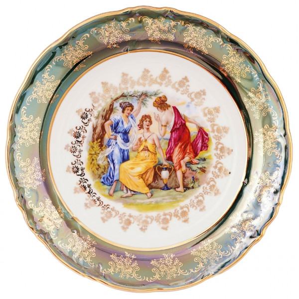 Набор тарелок 25 см 6 шт  МаМ декор &quot;Фредерика /Мадонна зелёная&quot; / 159754