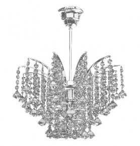 Люстра 1 рожковая хрусталь /никель  Titania Lux "Титания Люкс" h-41 см, диаметр-36 см, вес 3,5 кг / 009613