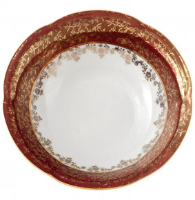 Салатник 16 см  Royal Czech Porcelain "Болеро /Красный /Золотые листики" / 203671