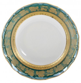 Салатник 19 см  Royal Czech Porcelain "Аляска /Виноградные листья на зеленом /Золото" / 203727