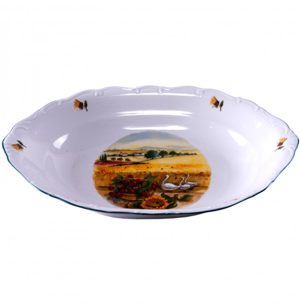 Блюдо овальное (глубокое) для хлеба н/н  Royal Czech Porcelain &quot;Аляска /Гуси в поле&quot; / 203687