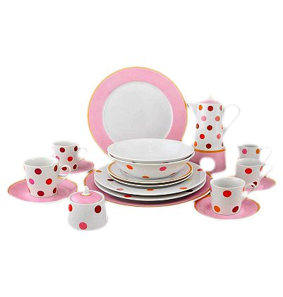 Набор посуды на 2 персоны 20 предметов  Leander &quot;Елизавета /Горох /розовый&quot; / 158525
