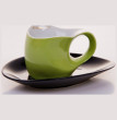 Набор кофейных пар 2 шт экспрессо  Weimar Porzellan &quot;Colani&quot; зелёные с чёрным  / 049605