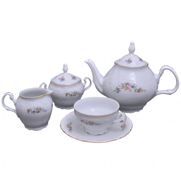 Чайный сервиз на 6 персон 15 предметов  Thun &quot;Бернадотт /Весенний цветок&quot; / 005989