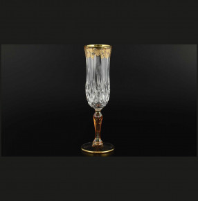 Бокалы для шампанского 6 шт  RCR Cristalleria Italiana SpA "Timon /Аврора золото" / 101069