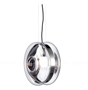 Подвесной светильник 1  рожковый  Cloyd "EPICANTUS" / Ø28 см - никель - дымчатое стекло / 346172