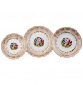Набор тарелок 18 предметов (19, 23, 25 см)  Royal Czech Porcelain "Аляска /Мадонна бежевая" / 203797