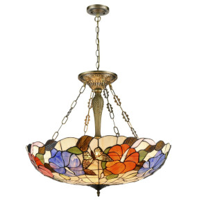 Светильник потолочный 6 рожковый  Velante "Tiffany" Цветы и бабочки / 304765