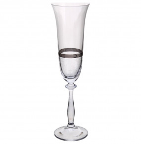 Бокал для шампанского 190 мл 1 шт  Crystalex CZ s.r.o. "Анжела /Платиновые кружева /широкий кант" / 200671