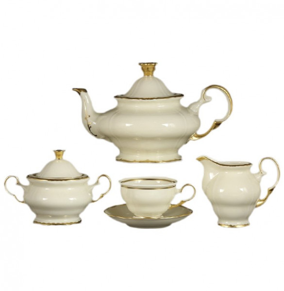 Чайный сервиз на 6 персон 15 предметов  Thun &quot;Анжелика /Золотая отводка /СК&quot; / 166599