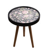 Столик для десерта 39 х 50 см средний  Adem Kartal "Цветы на чёрном" / 258451