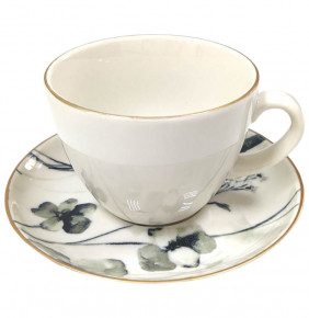 Набор чайных пар 200 мл 6 шт белые  O.M.S. Collection "Tulu Porselen /В цветок" / 285907