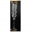 Бокалы для шампанского 190 мл 6 шт  Crystalex CZ s.r.o. &quot;Анжела /Матовые цветы /золото&quot; E-V / 101409