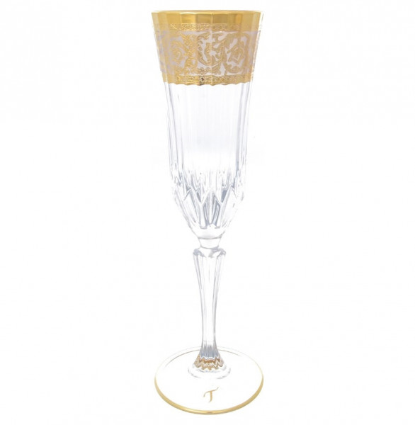 Бокалы для шампанского 180 мл 6 шт  RCR Cristalleria Italiana SpA &quot;Timon /Адажио /Золото на белом&quot; / 214555