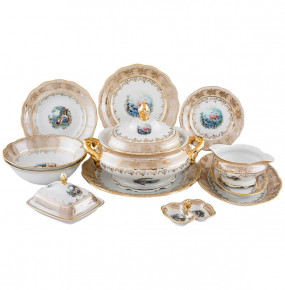 Столовый сервиз на 6 персон 27 предметов  Royal Czech Porcelain "Аляска /Барокко бежевое" / 203598