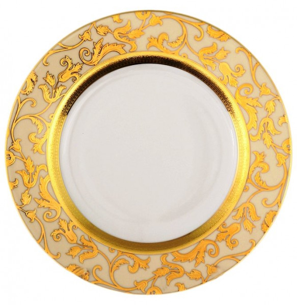Набор тарелок 21 см 6 шт  Falkenporzellan &quot;Тоска /Бежевая /Золотые цветы&quot; / 060297