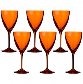 Бокалы для белого вина 250 мл 6 шт  Crystalex CZ s.r.o. "Кейт /Оранжевые"  / 170350