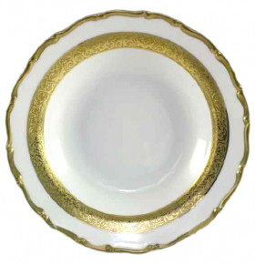 Набор тарелок 23 см 6 шт глубокие  Bohemia Porcelan Moritz Zdekauer 1810 s.r.o. "Анжелика /Золотая лента" / 027676