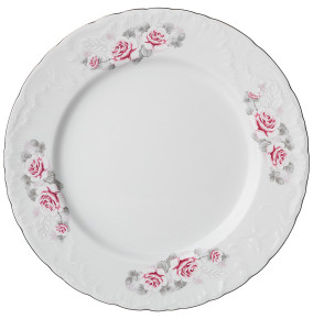 Набор тарелок 25 см 6 шт  Cmielow "Рококо /Серая роза /платина" / 264423