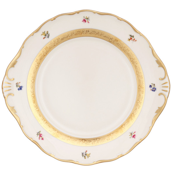 Пирожковая тарелка 27 см  Leander &quot;Аляска /Мелкие цветы /золото /3052 /СК&quot; / 313596