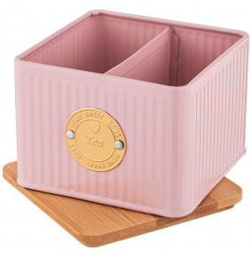 Банка для чайных пакетиков 11 х 11 х 7 см розовая 800 мл  Agness "Majesty" / 252382