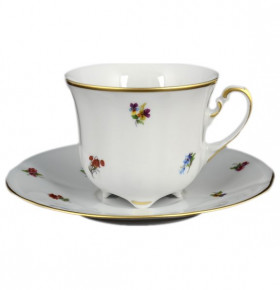 Набор чайных пар 200 мл 6 шт  Royal Czech Porcelain "Болеро /Мелкие цветы" / 097349