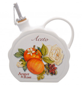 Графин 550 мл с крышкой для уксуса 18 см  Artigianato Ceramico by Caroline "Artigianato ceramico /Апельсин и роза" / 228493