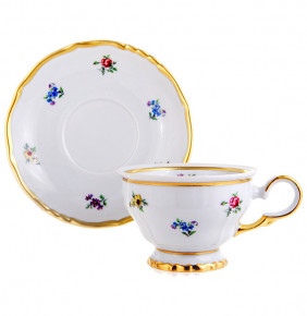 Набор чайных пар 160 мл 6 шт  Bohemia Porcelan Moritz Zdekauer 1810 s.r.o. "Анжелика 845 /Мелкие цветы" / 122561
