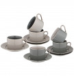 Чайный сервиз на 6 персон 14 предметов  LEFARD &quot;Дымчато-серые /Платина&quot; / 269404