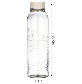 Бутылка 1,1 л круглая бежевая крышка / 323497