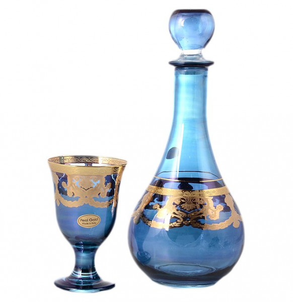 Набор для вина 7 предметов (графин + 6 бокалов)  Art Decor &quot;Венециано /Голубой&quot; / 146379