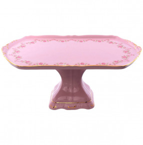 Блюдо 28 см прямоугольное н/н  Leander "Соната /Розовый цветок" розовая / 148681
